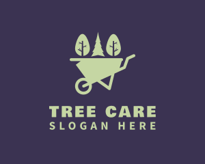 Green Trees Wheelbarrow logo design