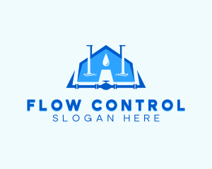 House Pipe Valve Plumbing logo design