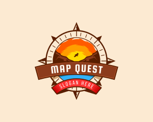 Mountain Sunset Compass logo design