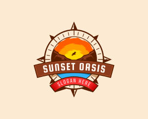 Mountain Sunset Compass logo design