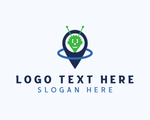 Alien - Alien Ship Location Pin logo design