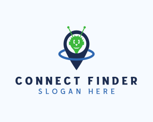 Finder - Alien Ship Location Pin logo design