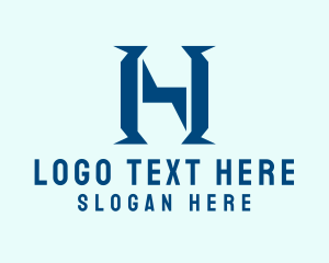 Blue - Electric Letter H Power logo design