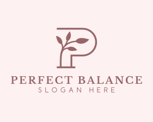 Natural Leaf Letter P logo design