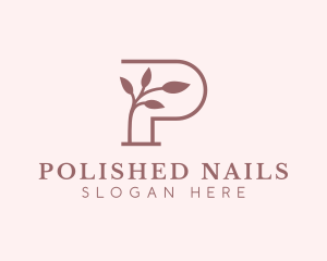 Natural Leaf Letter P logo design