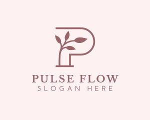 Natural Leaf Letter P logo design