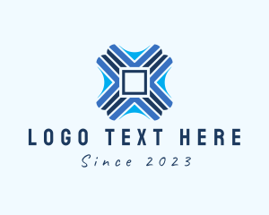 Painting - Modern Cross Tile Pattern logo design