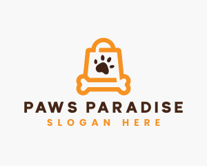 Dog Paw Shopping logo design