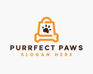 Dog Paw Shopping logo design