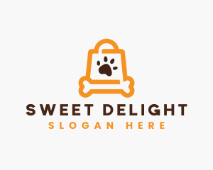 Treat - Dog Paw Shopping logo design