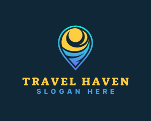 Travel Destination Waves logo design