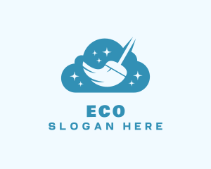 Sweeper - Cleaning Broom Cloud logo design