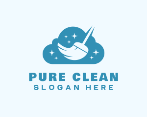 Cleaning Broom Cloud logo design