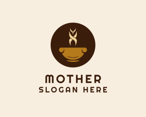 Caffeine - Hot Coffee Drink logo design