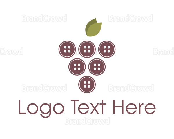 Button Fruit Grape Logo