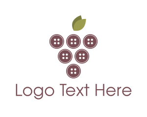 Sew - Button Fruit Grape logo design