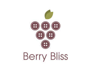 Button Fruit Grape logo design
