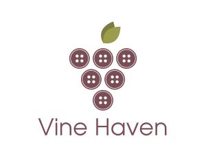 Button Fruit Grape logo design