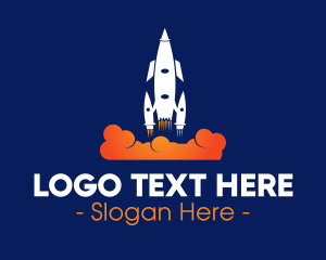 Space Vehicle - Rocket Blast Off logo design