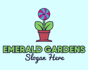 Lollipop Plant Pot logo design