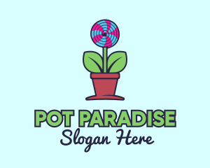 Pot - Lollipop Plant Pot logo design