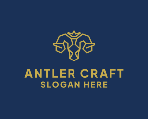 King Ram Antlers  logo design