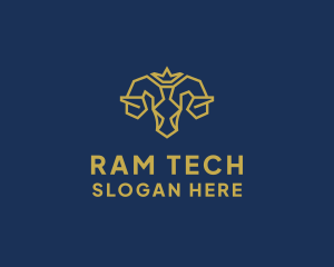 King Ram Antlers  logo design