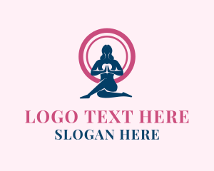 Praying - Medidate Yoga Heart logo design