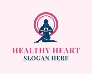 Medidate Yoga Heart logo design