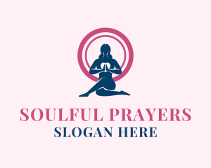 Pray - Medidate Yoga Heart logo design