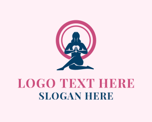 Religion - Medidate Yoga Heart logo design