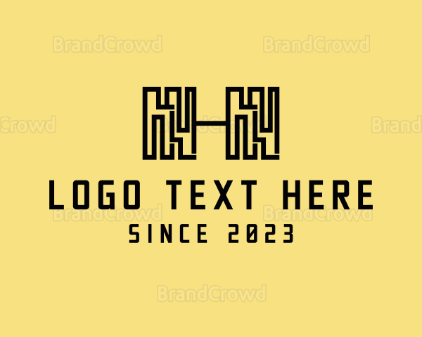 Maze Labyrinth Letter H Logo