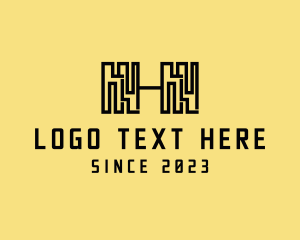 Technology - Maze Labyrinth Letter H logo design