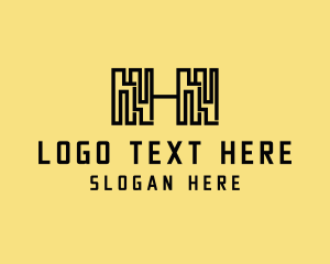 Bitcoin - Maze Labyrinth Letter H logo design