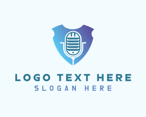 Vlog - Radio Podcast Shield logo design