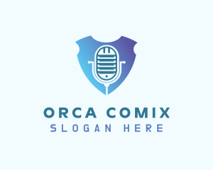 Vlog - Radio Podcast Shield logo design