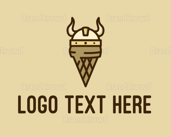 Viking Helmet Ice Cream Logo