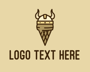 Battle - Viking Helmet Ice Cream logo design