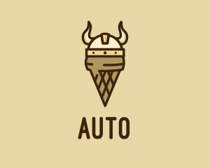 Viking Helmet Ice Cream Logo