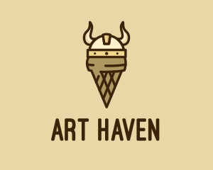 Viking Helmet Ice Cream logo design