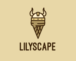 Warrior - Viking Helmet Ice Cream logo design