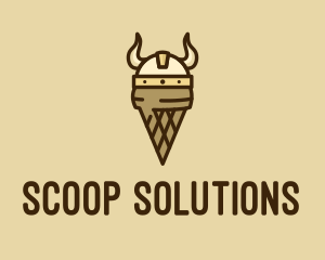 Scoop - Viking Helmet Ice Cream logo design