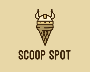 Scoop - Viking Helmet Ice Cream logo design