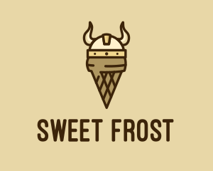 Viking Helmet Ice Cream logo design