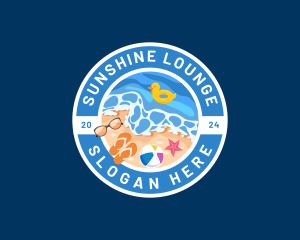 Sunbathing - Summer Beach Shore logo design