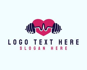 Dumbbell - Heart Beat Barbell Fitness logo design