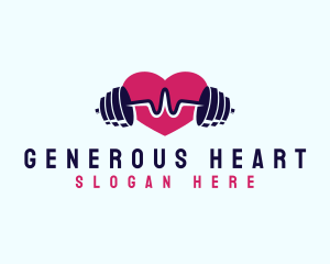 Heart Beat Barbell Fitness logo design