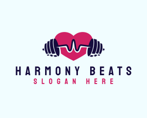 Heart Beat Barbell Fitness logo design