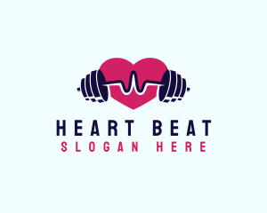 Heart Beat Barbell Fitness logo design