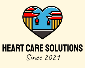 Heart Chinese Temple  logo design